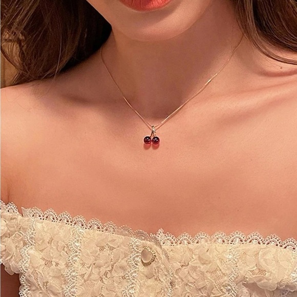 Unavailable ⚠️Clearance Cherry Charm Yellow Gold Necklace - Picture 3 of 4